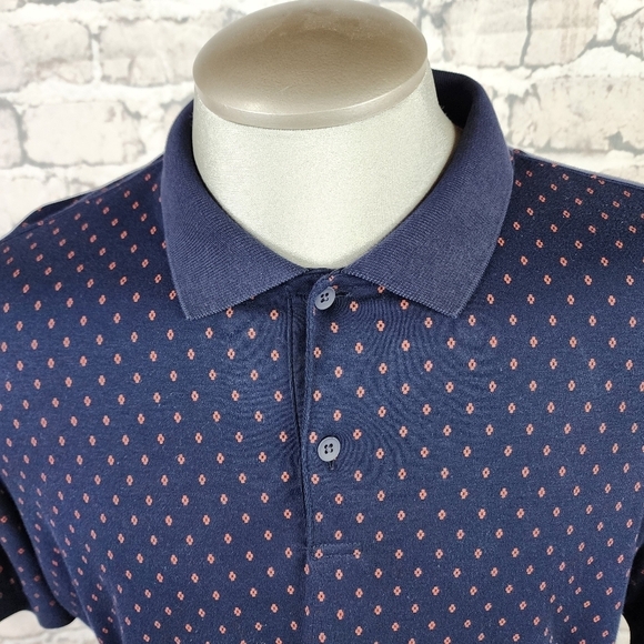 Banana Republic Performance Luxury Touch Polo Shirt Diamond Navy Blue Size Large - Picture 4 of 14
